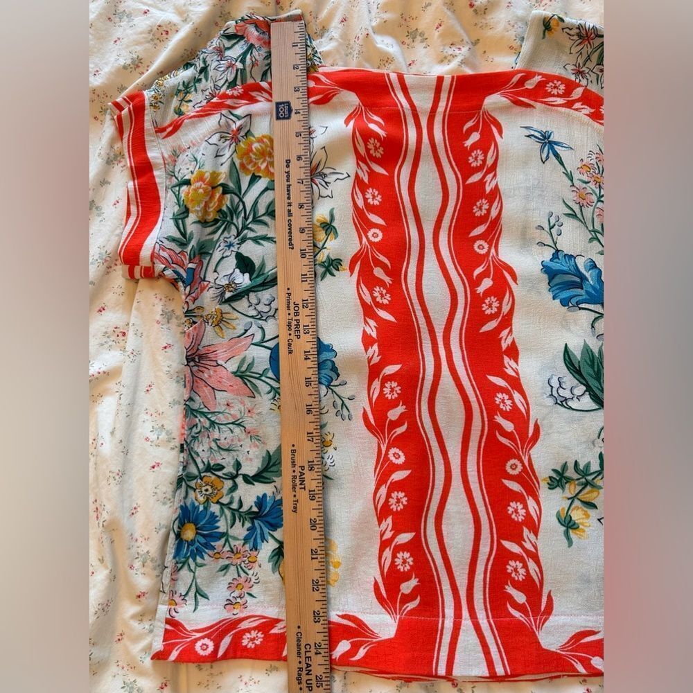 Maeve by Anthropologie Romina Scarf Print Top Boho Floral Small EUC - Picture 7 of 9